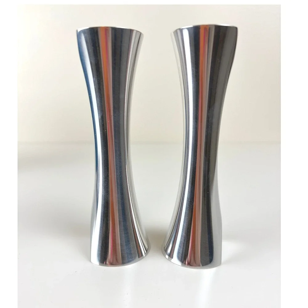 Nambe Kissing Salt & Pepper Shakers Metal Alloy Set w/ Box Care Booklet USA
